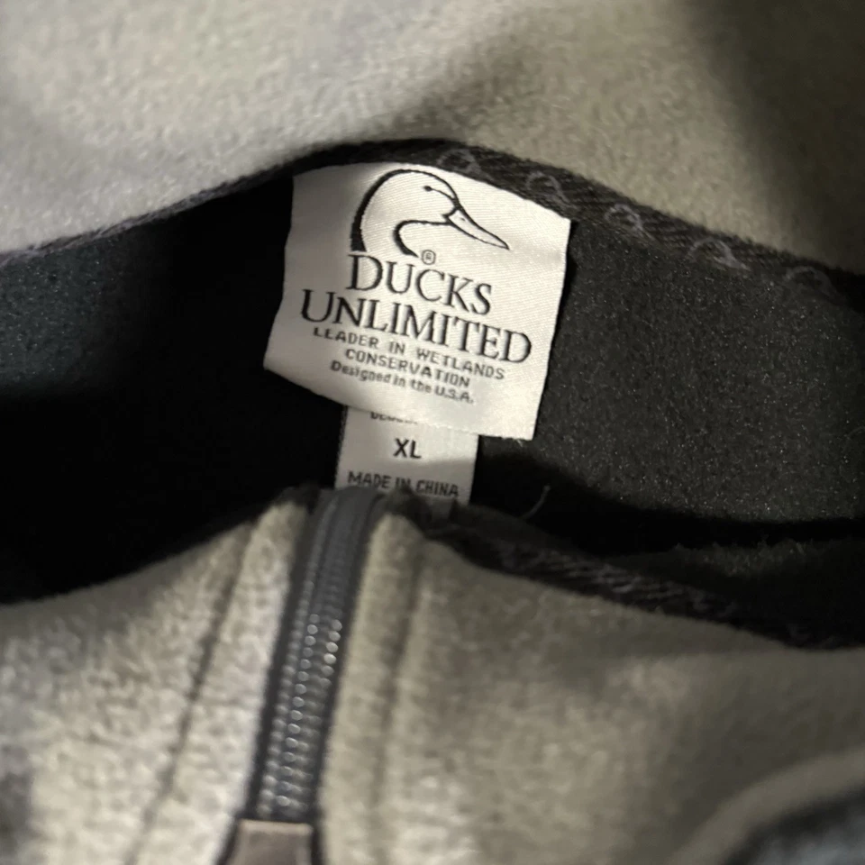 Ducks Unlimited Fleece Jacket Mens XL Black Long Sleeve Embroidered Logo Zip - Image 3 of 4