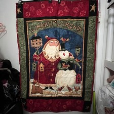 Small Santa Quilt Style Blanket Throw