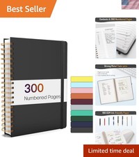 Lined Spiral Journal Notebook with 300 Numbered Pages, B5 College Ruled Thick...