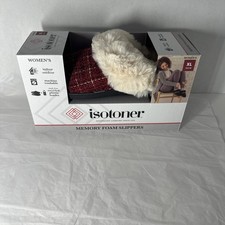 Isotoner Women's Memory Foam Faux Fur Indoor/Outdoor Slipper XL Size 9.5-10