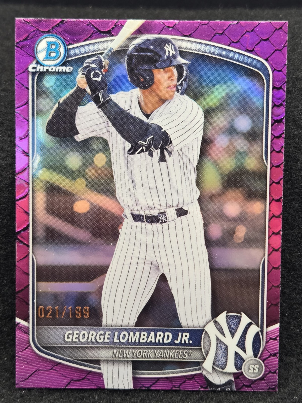 2025 Bowman Draft #BDC-43 George Lombard Jr. Chrome Fuchsia Reptilian 21/199