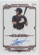 2019 Leaf Trinity Clear Auto Red 2/15 Logan Wyatt #CA-LW1 Auto 0n7b