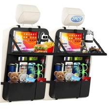 KaiCross Car Backseat Organizer with Table Holder,10 Storage Pockets 2 Pack