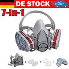 7in1 Atemschutz Halbmaske Gasmaske 6200 Staubmaske Lackiermaske Schutzbrillen