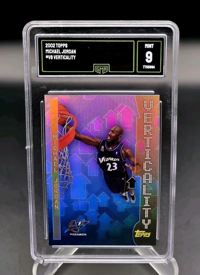 Michael Jordan 2002 Topps Verticality #V8 GMA 9 MINT SP Wizards - Bulls HOF - Image 2 of 4