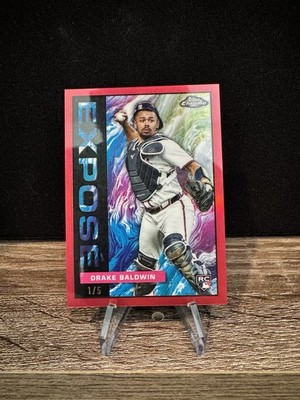 2025 Topps Chrome Update Expose #61 Drake Baldwin Red Refractor /5 Rookie RC