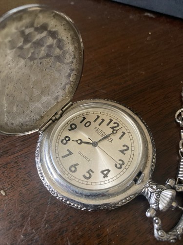Field Ranger Fishing Pocket Watch 46mm Silver Tone - With Chain - Picture 9 of 17