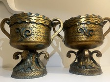 2x massive handgeschmiedete Eisen-Jardini&egrave;ren / Pflanzgef&auml;&szlig;e  - je ca. 6 kg