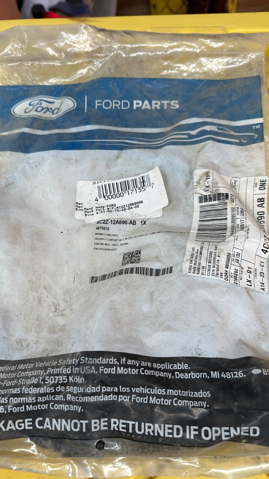 OEM 4C2Z-12A690-AB glow plug Harness For 04-10 Ford 6.0L Powerstroke Motorcraft