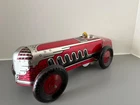 Antique 1937 Marx Mechanical Boat Tail  Speed Racer with wind up key.