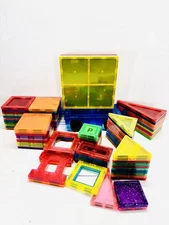 Lot Of 89 Picasso Tiles / Magnatiles Magnetic Building Toys Preowned Condition