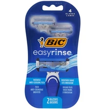 BIC EasyRinse Men's Refillable Razor Kit with 4 Blades and 3 Cartridges