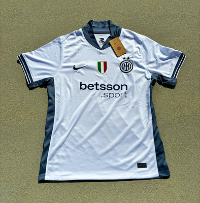 Nike Inter Milan Fußballtrikot Kurzarm Weiß/Grau XL