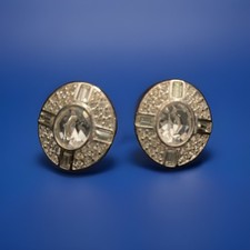 Napier Silver Tone And Crystal Earrings.
