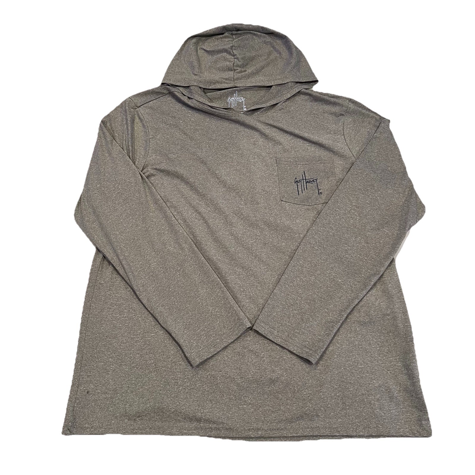 Men’s Guy Harvey Fishing Shirt Stretch Long Sleeve Large Performance Hooded