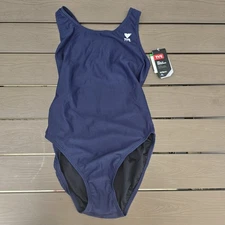 TYR Tyreeco Women's Solid Navy Nylon Maxfit 1 piece Swimsuit Sz 38 NEW