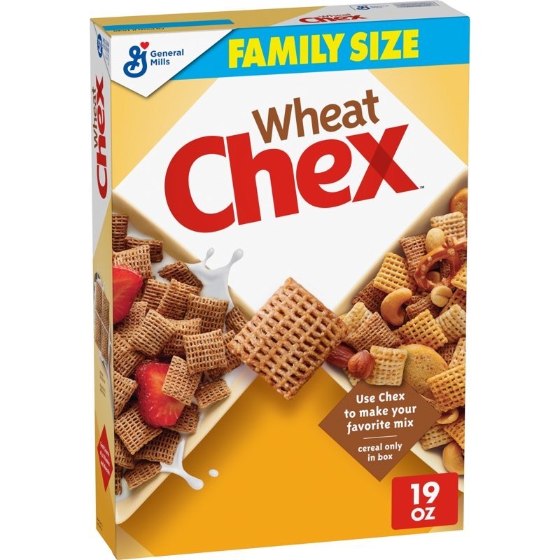 Wheat Chex Breakfast Cereal, Homemade Chex Mix Ingredient, Family Size, 19 oz