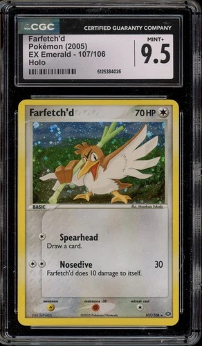 Pokemon Farfetch'd EX Emerald Holo Secret Rare #107 CGC 9.5