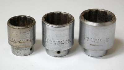 Three Proto 3/4'' Drive Sockets 1-1/2'' 1-3/4'' 1-7/8'' USA