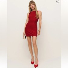 NEW Reformation Nataly Knit Sparkly Red Dress Size Large