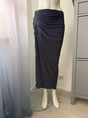 ASOS Maxirock gerafft Beinschlitz lila Größe L