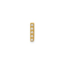 10k Yellow Gold Bar Pendant Necklace for Women with 5 Channel-Set Diamonds