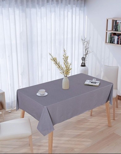 Sancua 100% Waterproof Rectangle PVC Tablecloth Light Gray 54x78” - Picture 4 of 9