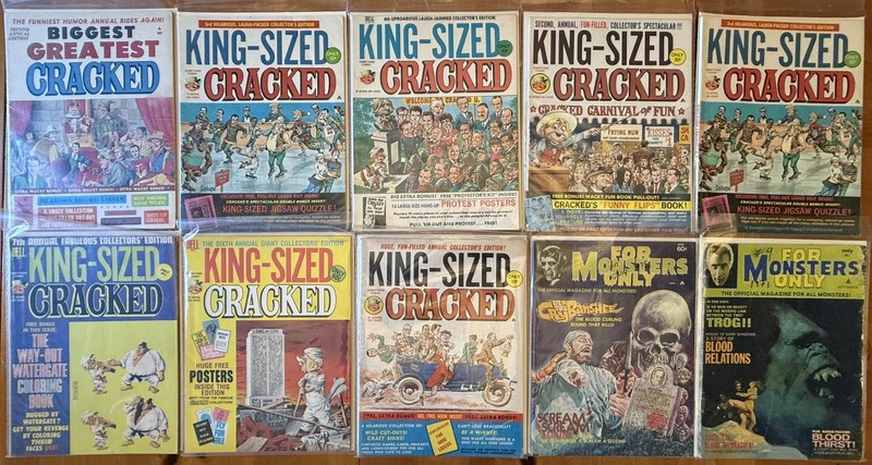 Vintage King-Sized Cracked & For Monsters Only Magazines Lot Dell Humor C27#02