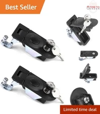 Large Hand Operated Compression Latch 2 Pack Key Lock Zinc Alloy Black
