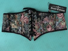Scarlet Darkness Victorian Gothic Floral Lace Up Corset Belt Sz 12 Medieval NWT