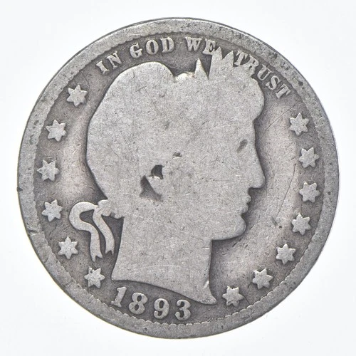 1893-O Barber Quarter Average Circ