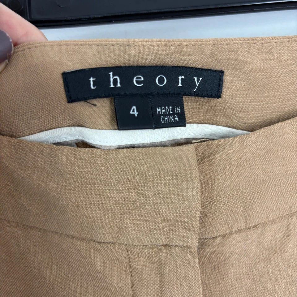Bermudas de lino Theory QUIET LUXURY - Oficina utilitaria a medida - Talla 4 Foto 3 de 4