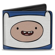Image of Bi-Fold Wallet ADVENTURE TIME Title Logo and Finn Smiling Face Blue (US IMPORT)