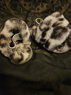 UGG Fluff Yeah Slide Sandal-Leopard Toddler Girls Size 5 US /4 UK/20.5 EU  