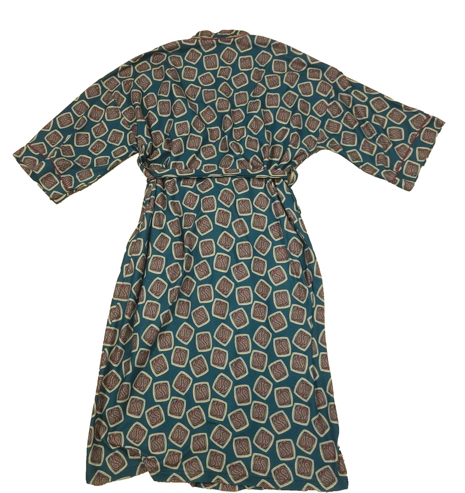 Куртка курительная Pierre Cardin халат мужская синяя пейсли OSFA США винтаж - Изображение 4 из 4