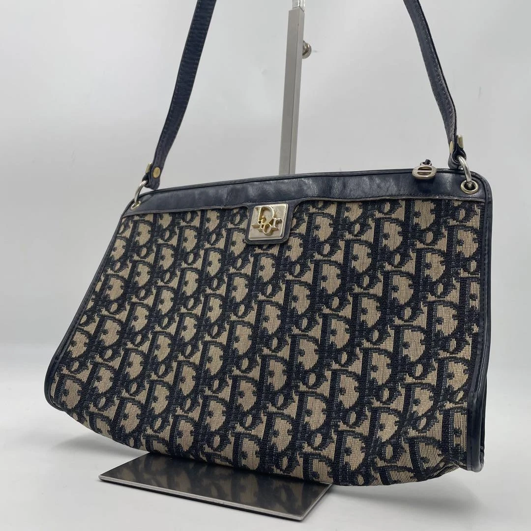 Beau sac bandoulière Christian Dior logo support trotteur toile