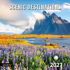 2026-2027 Wall Calendar,Calendar 2026, November 12"x24", Scenic Destinations