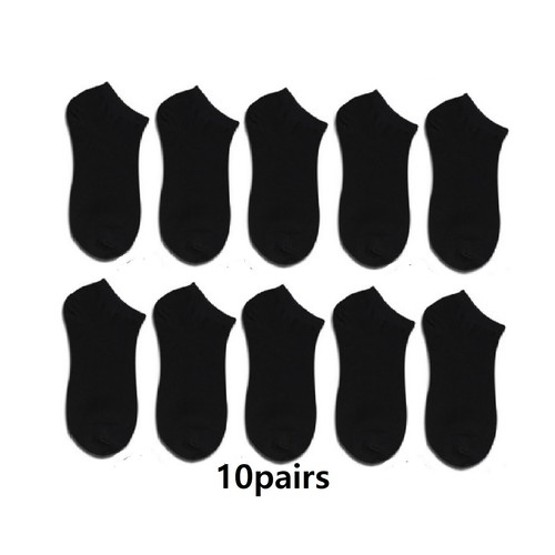 Korean Comfort Fit Summer Ankle Socks Black for men 10 pairs Free Shipping Tra - 第 1/8 張圖片