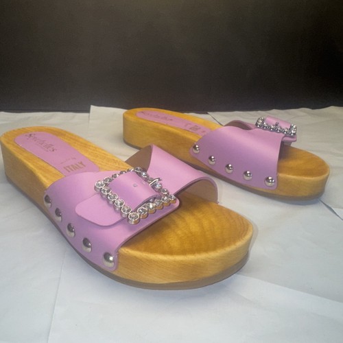 Sandalias para mujer Seychelles con fondo de madera Isla cuero lila