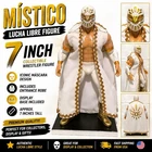 Mistico Lucha Libre Figure 7” Custom White Gold Mask Mexican Wrestler Toy