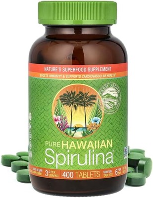 Nutrex Hawaii, Pure Hawaiian Spirulina 500 mg, Vegan, Supports 400 Count 