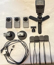 Four DJI Action 2 Power Combo Cameras and Accessories Set