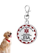 Emotional Support Dog Tag Navy With Red Accents 