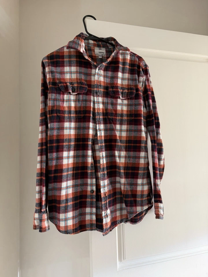 3 (three) Sonoma Small Men’s Button Up Flannel Shirts - Image 3 of 4