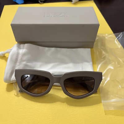 Women's DEZI On Read Thin Wearable Angled Cat Eye Frames, Matte Stone