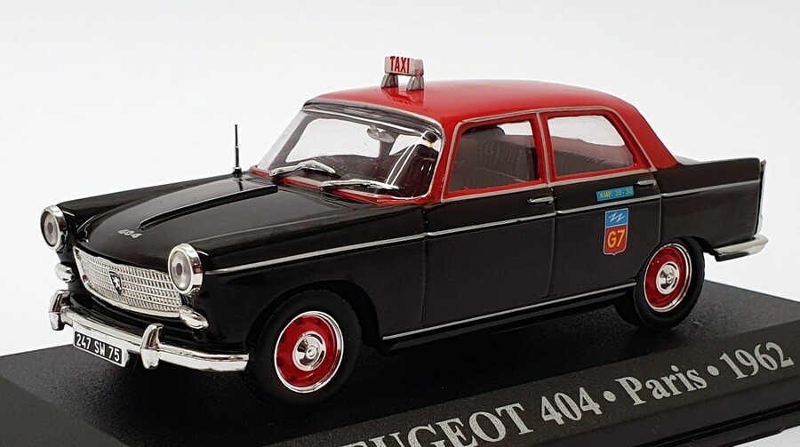 Altaya Escala 1/43 ALP404 - 1962 Peugeot 404 Taxi París - Negro/Rojo