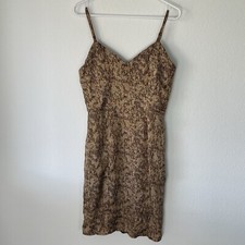 victoria king Bodycon Dress Spaghetti Strap Brown Animal Print Size 8