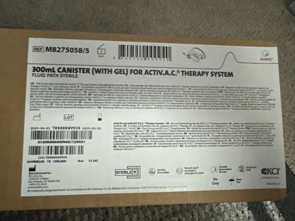 5 KCI 300mL Canisters w Gel ActiVAC Therapy Wound Vac M8275058/5 eBay