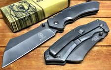 8" TACTICAL Spring Assisted Open Pocket Knife CLEAVER RAZOR FOLDING Blade GY 205