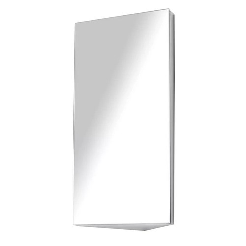 Bathroom Corner Wall Mirror Storage Cabinet Mirrored Cupboard Stainless Steel - Picture 9 of 10
